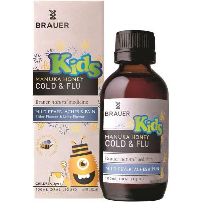 Brauer Kids Manuka Honey Cold & Flu Oral Liquid 100ml